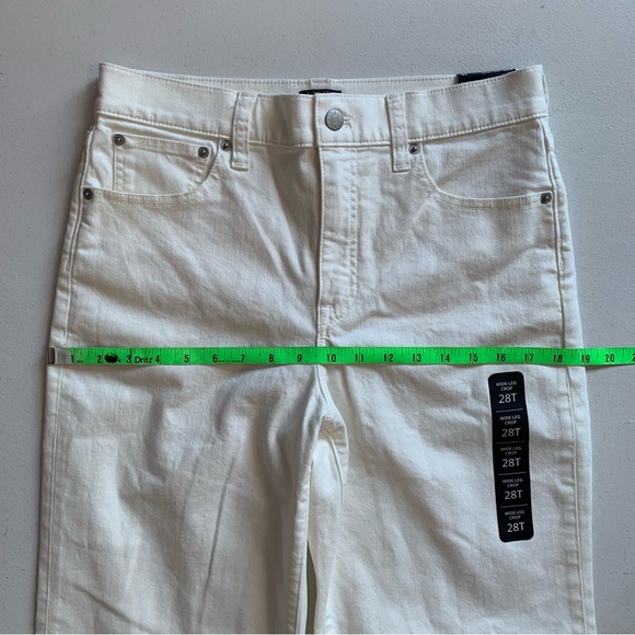 J Crew Factory Tall White Wide-Leg Cropped Jean in All Day Stretch Size 28T NWT - Picture 14 of 17